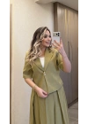 Yeşil Etek Blazer Ceket Takım