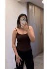 Göğüs Pedli Kahverengi Atlet