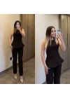Acı Kahve Bluz Pantolon Takım