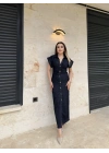 Koyu Mavi Denim Elbise