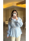 Bebe Mavi Kemerli Modal Gömlek