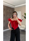 Kırmızı Korse Bluz