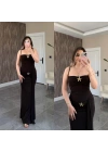 Acı Kahve Yıldız Aksesuarlı Elbise