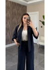Lacivert Tensel Gömlek Pantolon Takım