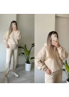 Bej Şardonlu Eşofman Takımı