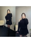 Bisiklet Yaka Etekli Triko Takımlar