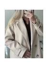 Blazer Model Taş Rengi Kaşe Kaban