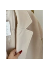 Blazer Model Taş Rengi Kaşe Kaban