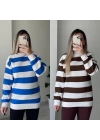 Çizgili İçi Şardonlu Sweat