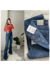 Dizi Yırtık Slim Flare Jean