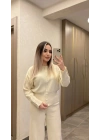 Ekru Çıtçıtlı Çelik Triko Takım