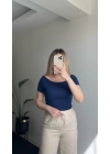 Kısa Kol Oysh Kayık Yaka Bluzler