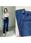 Koyu Lacivert Likralı Wide Leg Jean zr