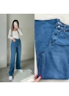 Mavi Likralı Wide Leg Jean zr