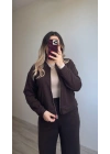 Oysh Bomber Ceketli Acı Kahve Eşofman Takımı