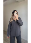 Oysh Yarım Fermuarlı Eşofman Takımı Antrasit