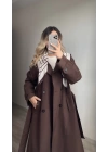Premium Kalite Fularlı Acı Kahve Trenç