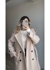 Premium Kaşe Kaban Taş Rengi