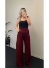 Tasarım Tokalı Blazer Takım Bordo