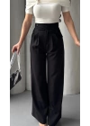 Tasarım Tokalı Blazer Takım Siyah