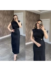 Tokalı Denim Elbise
