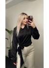 Yandan Bağlamalı Saten Gömlekler