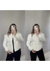 ZR Model Beyaz Bomber Ceket