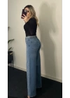 ZR Taşlı Wide Leg Likralı Jean