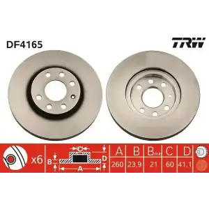TRW Fren Diski Ön (Takım) (DF4165) - Opel