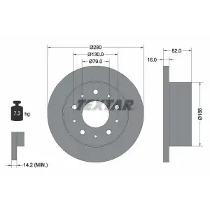 TEXTAR Fren Diski Ön (TX 92116203) - Fiat / Alfa / Lancia