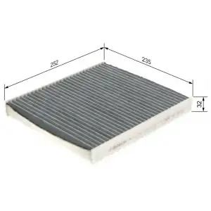 BOSCH Polen Filtresi (E2998lc / Lak888 (Karbonlu)) - VW Grubu (VW/Audi/Seat/Skoda) 1987432543