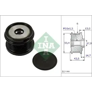 INA Alternatör Kasnağı (31285399/y66618300c/av6q 10a352) - Ford 535 0237 10