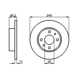BOSCH Fren Diski Ön (240.5 Mm Adet Fiyatidir(kutu İçi 2adet)düz) - Fiat / Alfa / Lancia 0986478353
