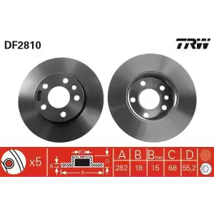 TRW Fren Diski Ön (14104 / Ddf1011) - VW Grubu (VW/Audi/Seat/Skoda) DF2810