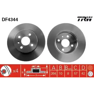 TRW Fren Diski Arka (Takım) (DF4344) - Opel
