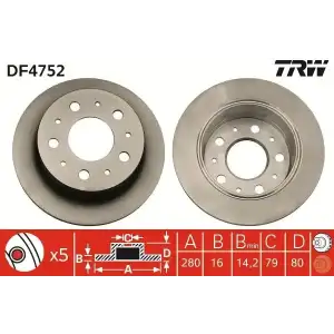 TRW Fren Diski Arka (Takım) (DF4752) - Fiat / Alfa / Lancia