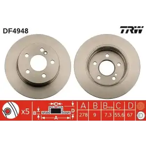 TRW Fren Diski Arka (DF4948) - Mercedes-Benz