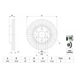 BOSCH Fren Diski Ön (0986479E35) - Japon Araçları
