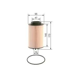 BOSCH Yakıt Filtresi (Filtre Elemanı) (09864B2003) - Ağır Vasıta