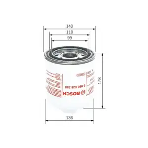 BOSCH Hava Kurutucusu Kartuşu (Basınçlı Hava Sistemi) (0986628258) - Ağır Vasıta