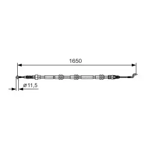 BOSCH EL Fren Teli Arka ((1650 Mm)) - VW Grubu (VW/Audi/Seat/Skoda) 1987482016