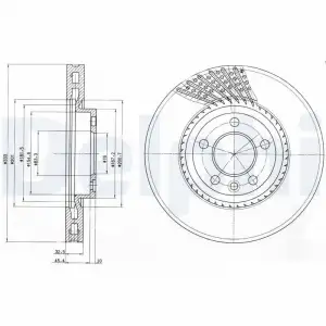 DELPHI Fren Diski Ön (Ddf1254 / Df4309s (Adet Fiyat)) - VW Grubu (VW/Audi/Seat/Skoda) DEL BG9892