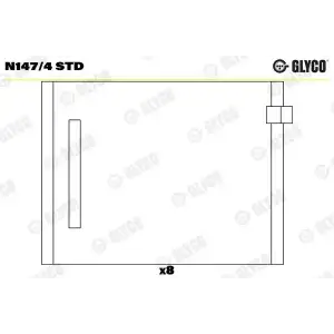GLYCO Eksantrik Yatagi (77916600 (3 Silindir)) - VW Grubu (VW/Audi/Seat/Skoda) GLY N147/4 STD