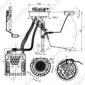GMB Yakıt Pompası (Samandirali) (GMB GFPS-022A) - VW Grubu (VW/Audi/Seat/Skoda)