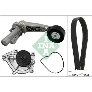 INA V Kayış Seti + Devirdaim + V Kayışı ((INA 538 0466 10 + INA 534 0318 10 + 6pk903)) - Peugeot / Citroën / DS 529 0504 30