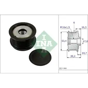 INA Alternatör Kasnağı ((53,4 Mm-39,2mm-17mm)av6n & DC) - Ford 535 0236 10