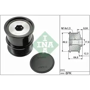 INA Alternatör Kasnağı (Cv6t 10300 **) - Ford 535 0284 10