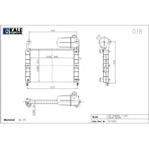 KALE Su Radyatörü (1 Sıra ALB SI / ( Bidonlu )) - Fiat / Alfa / Lancia 0108112AL