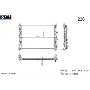 KALE Su Radyatörü (Al/pl/brz) (0135021AB) - Fiat / Alfa / Lancia