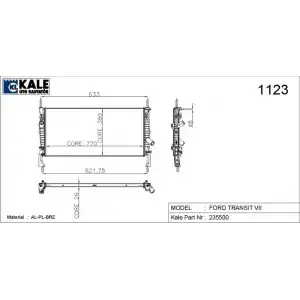 KALE Su Radyatörü (Klimalı Brazing) - Ford 0222281AB